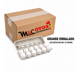 CAIXA OVOS GRANDE BRANCO EMBALADO C/30 DÚZIAS